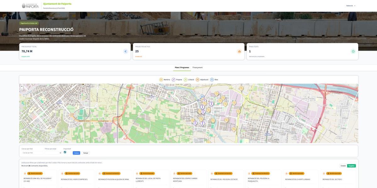 La nueva web de reconstrucción de Paiporta.