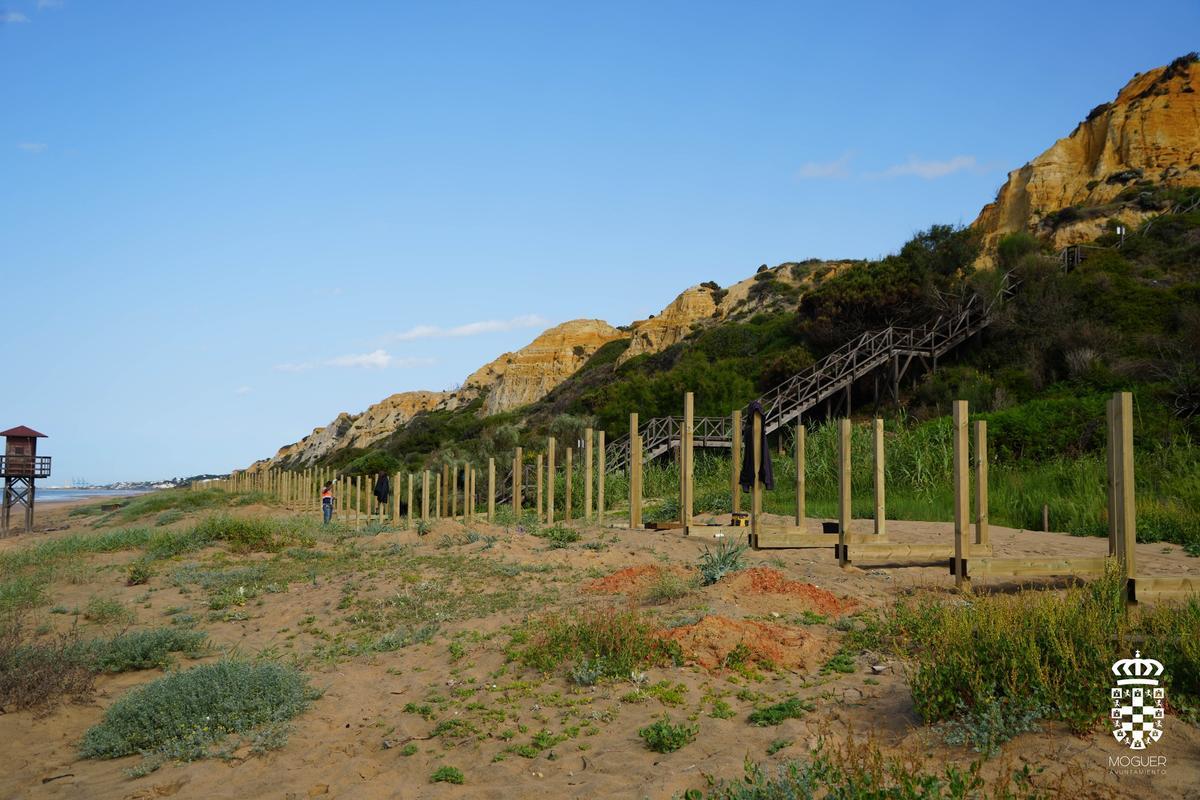 Construcción de la pasarela del Parador de Mazagón Construcción de la pasarela del Parador de Mazagón
