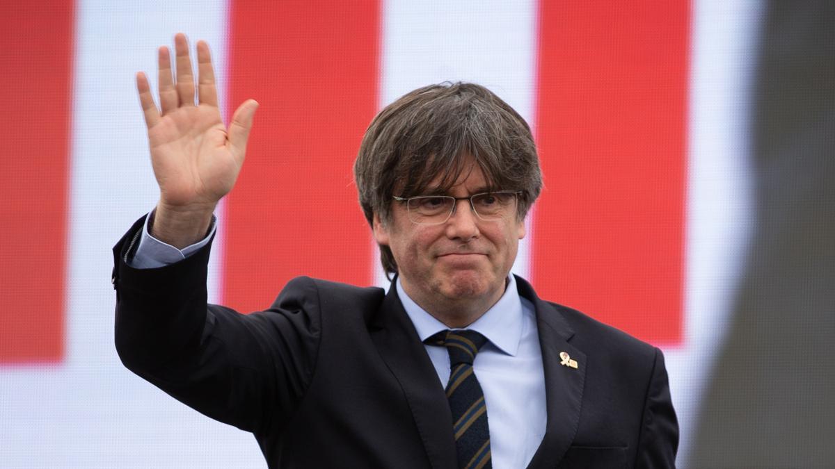 29/02/2020 El expresidente de la Generalitat de Cataluña Carles Puigdemont durante el acto del Consell de la República en Perpiñán (Francia) a 29 de febrero de 2020. POLITICA David Zorrakino - Europa Press