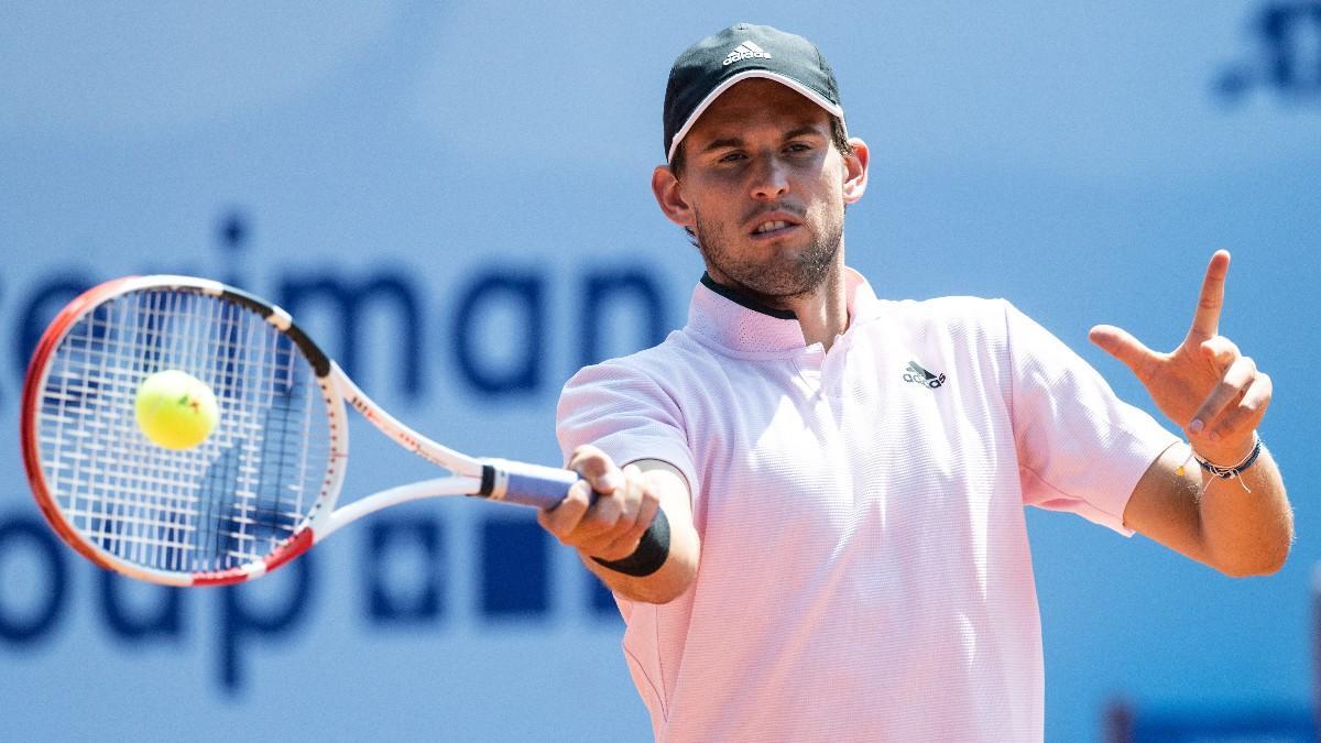 Thiem, durante su partido en Suiza