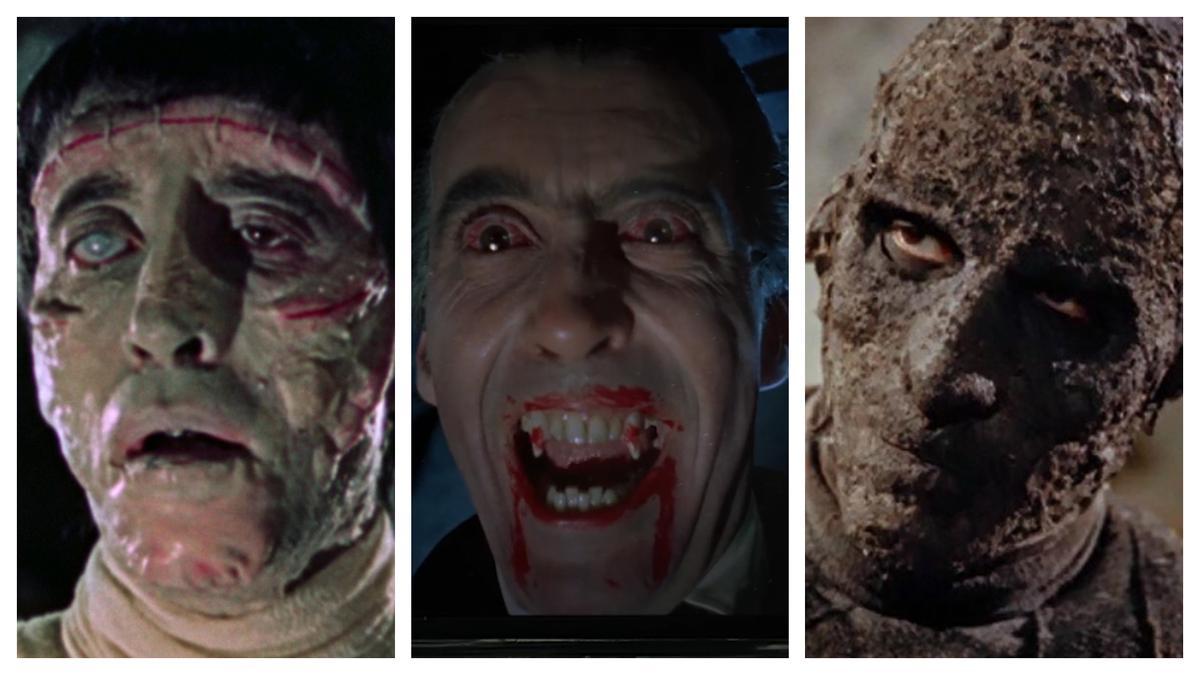 Christopher Lee en 'La maldición de Frankenstein', 'Drácula' y 'La momia'
