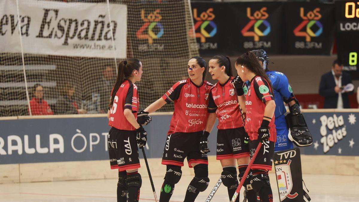 Un momento de un partido del Telecable en la final de Copa.