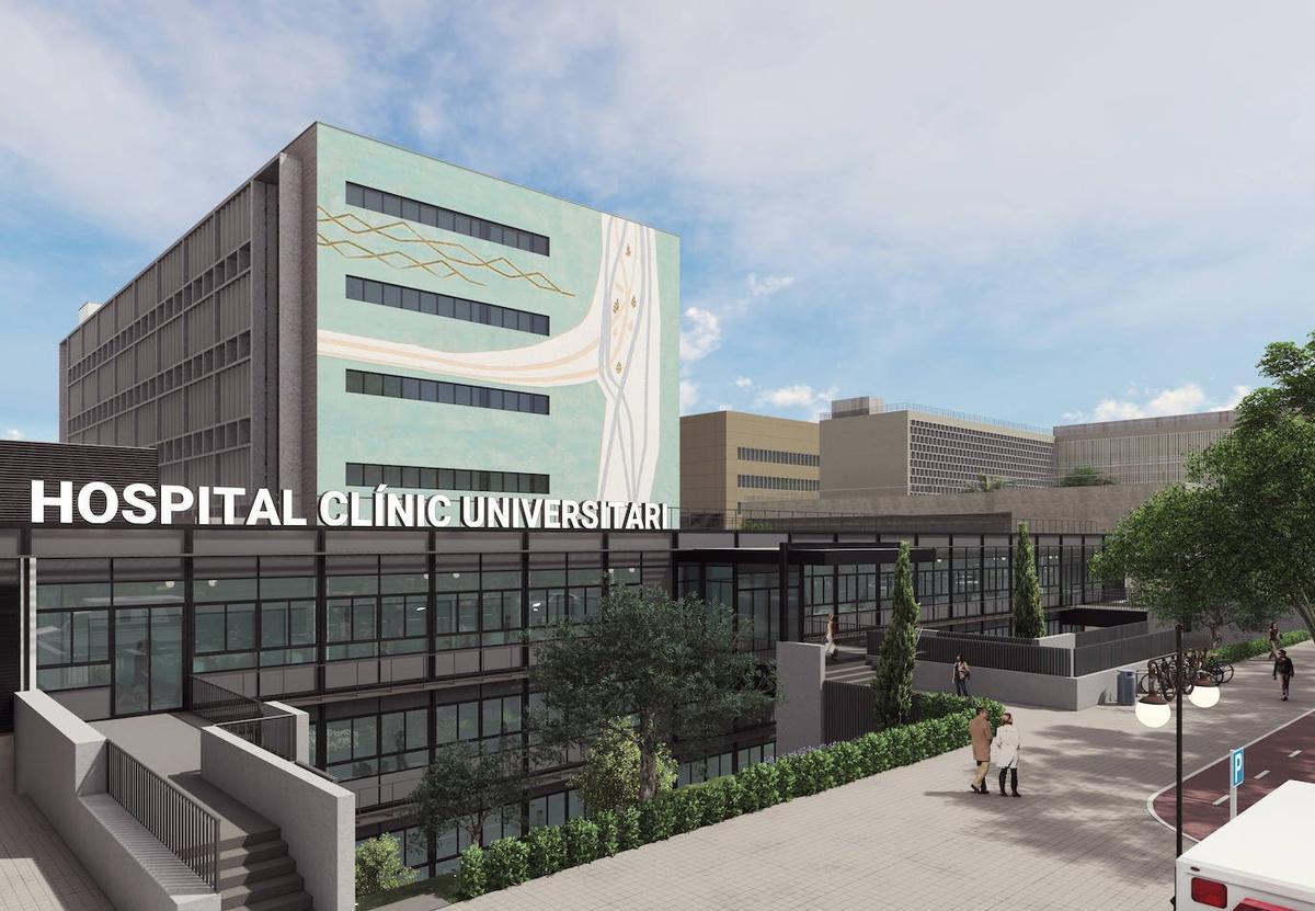 Imagen de uno de los laterales del nuevo edificio del Clínico