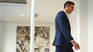 El presidente del Gobierno, Pedro Sánchez, durante la presentación de la cuarta edición del informe de rendición de cuentas del Gobierno de España, Cumpliendo.