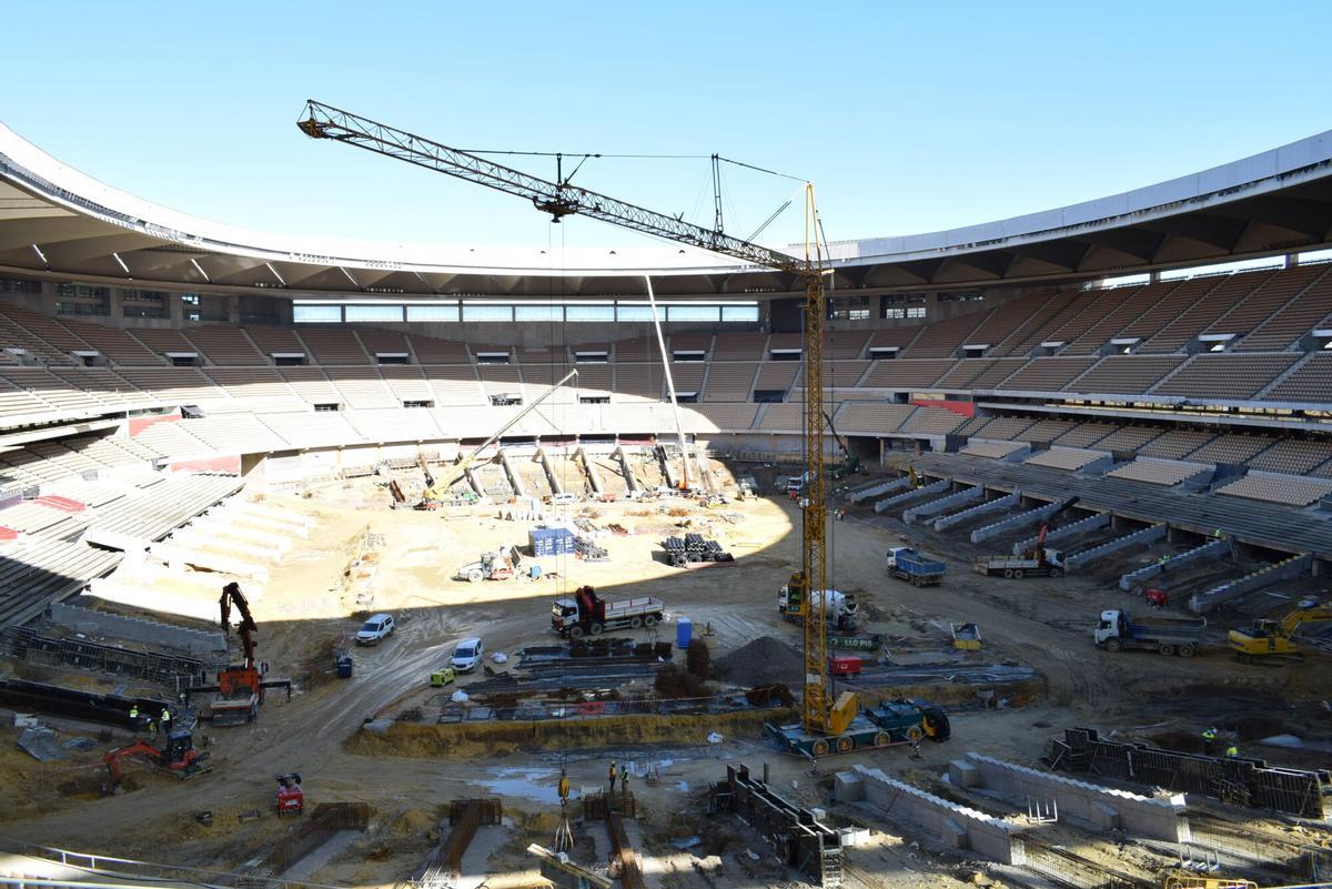 Obras para la ampliación del aforo en el Estadio La Cartuja (Sevilla)