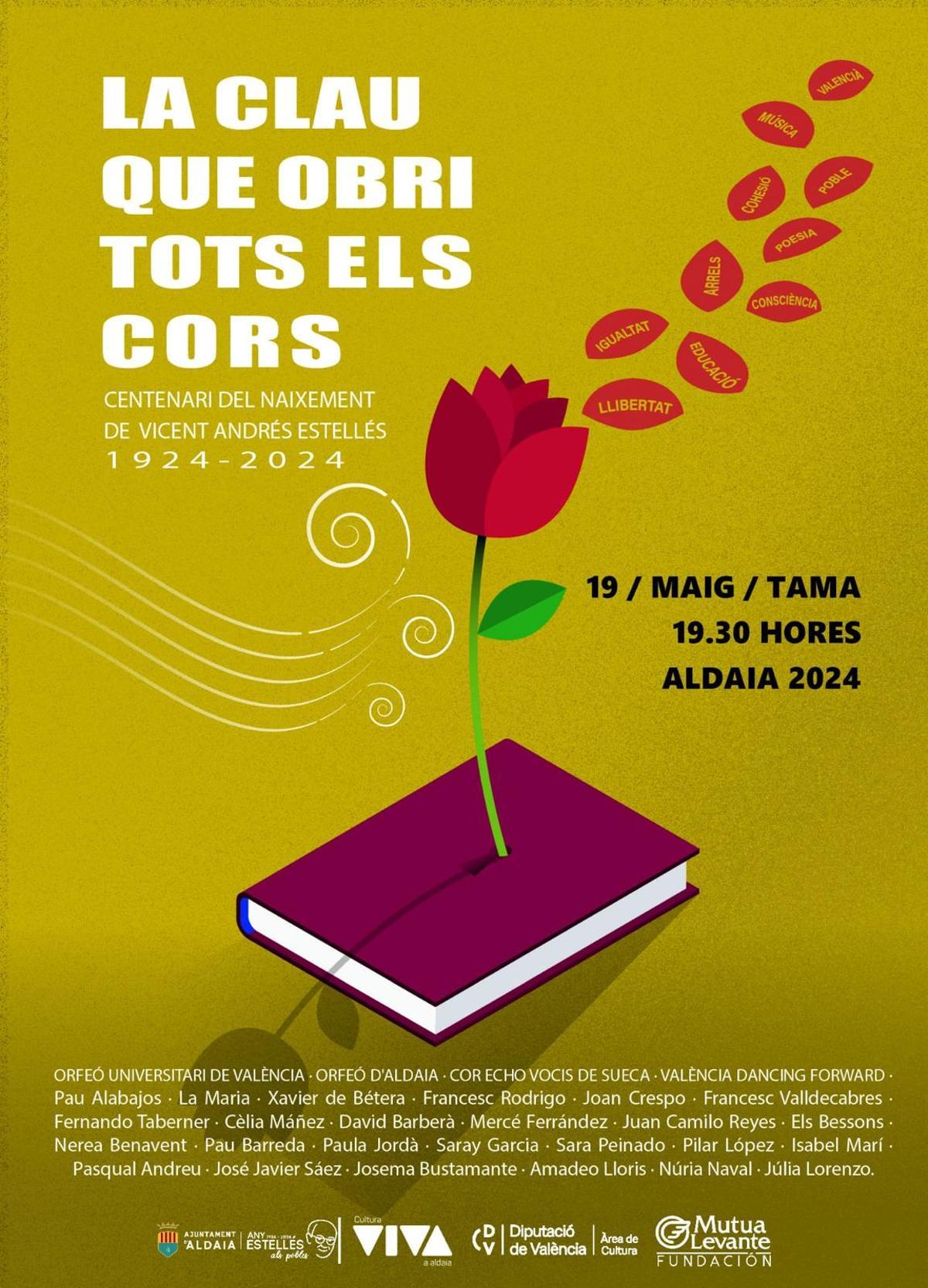 Cartel del evento en homenaje a Estellés en Aldaia.