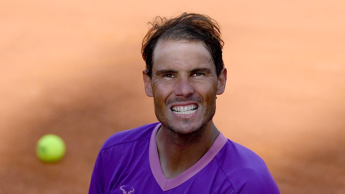 Nadal celebra el triunfo ante Shapovalov.