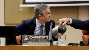 Pablo Hernández de Cos, Gobernador del Banco de España, durante su comparecencia en el Congreso de los Diputados.