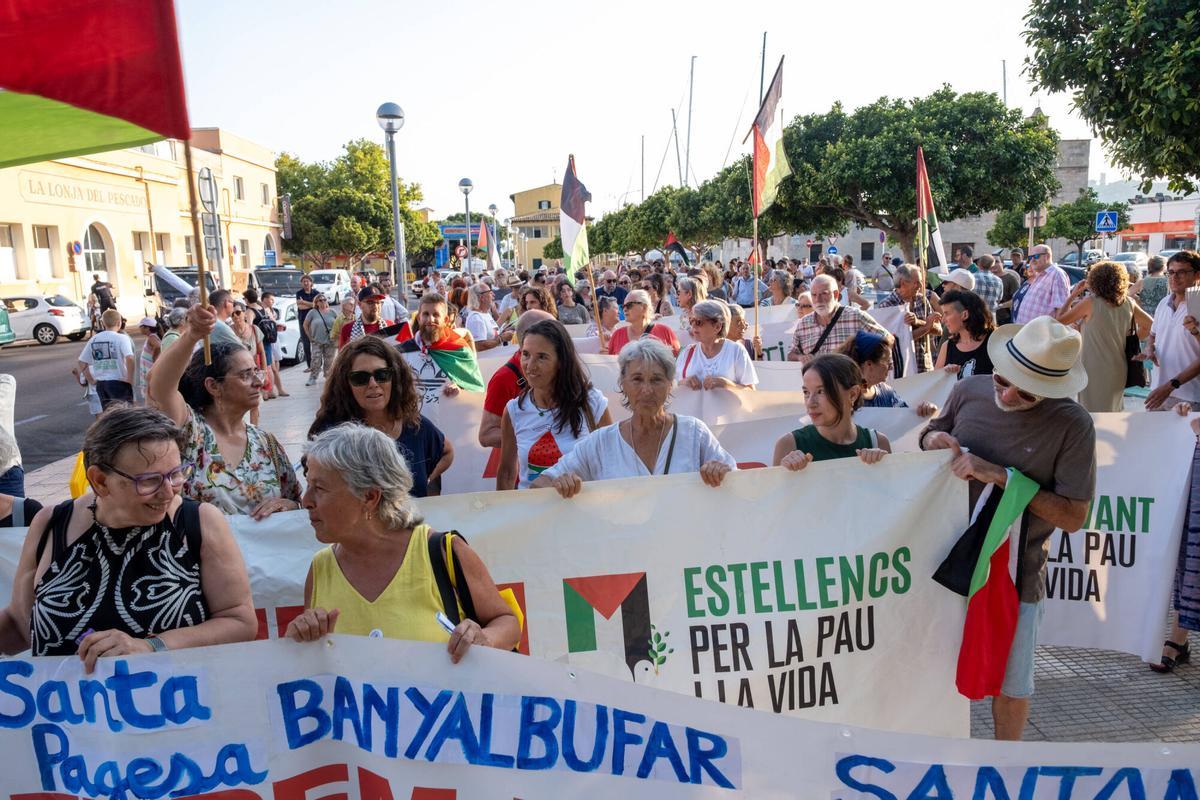 Manifestación en apoyo a Gaza y al pueblo palestino en Palma el viernes 31 de julio de 2026.