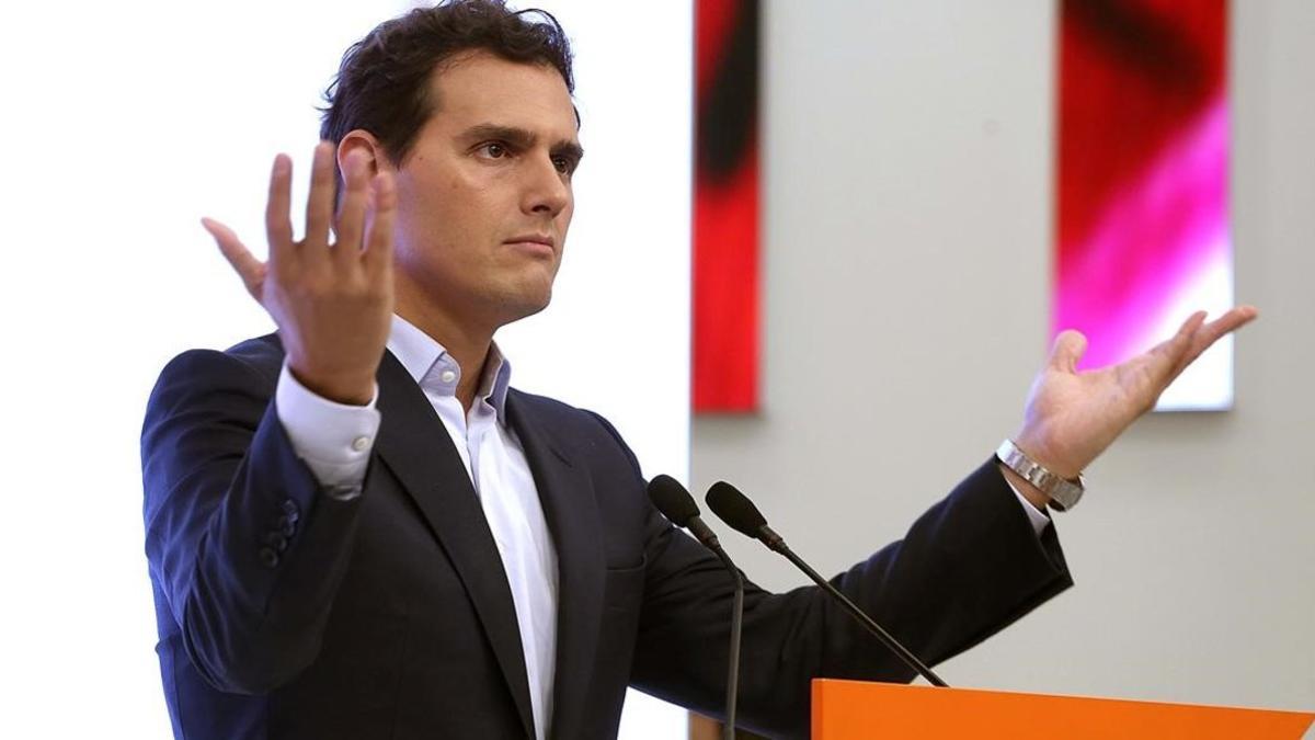 Albert Rivera, en rueda de prensa