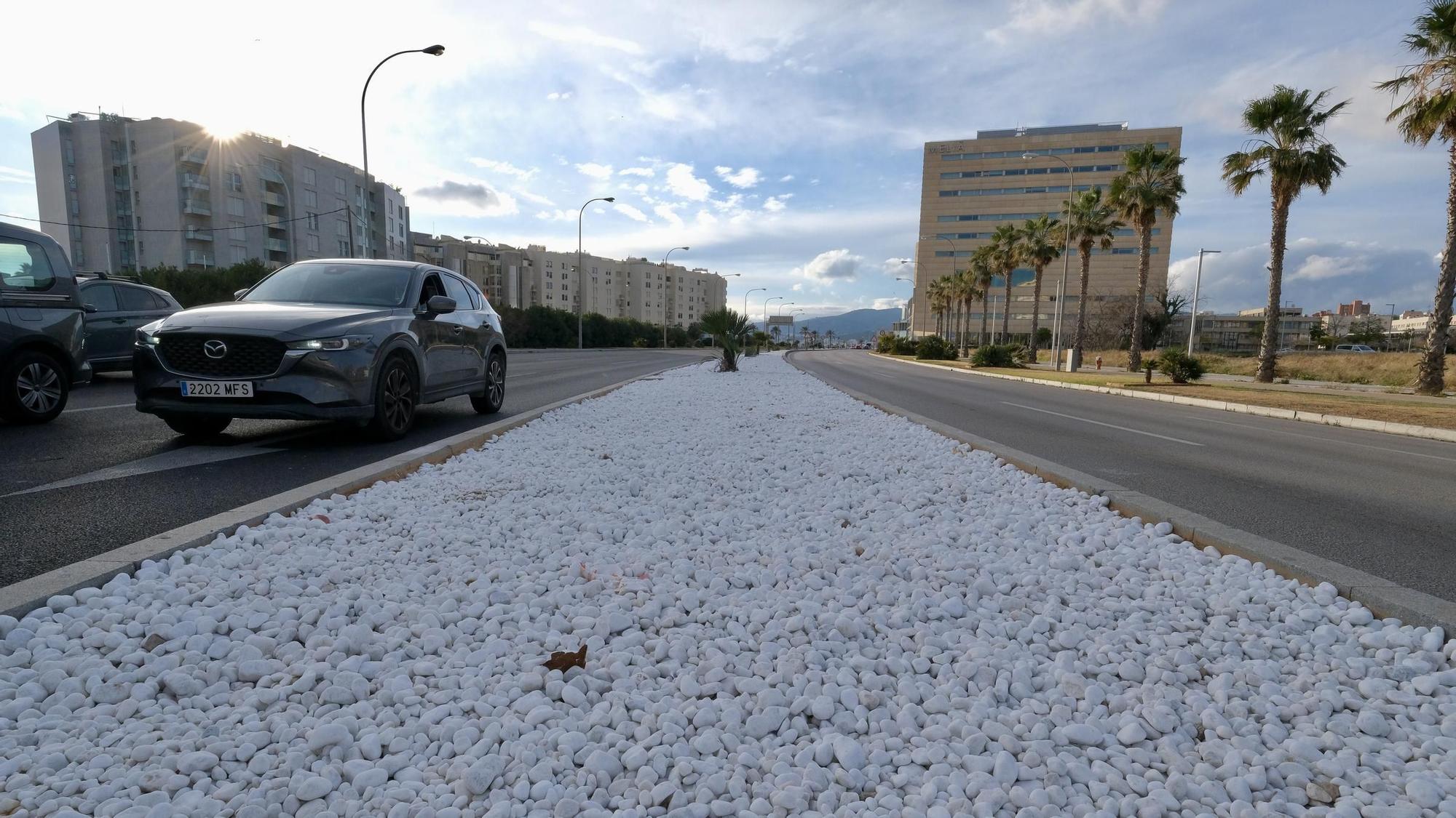 Las fotos de la nueva mediana del autopista de Palma