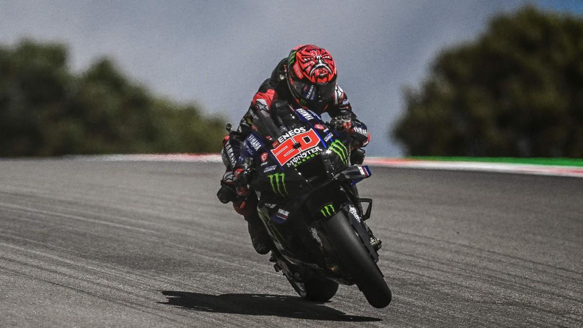 Quartararo durante un el GP de Portugal de MotoGP