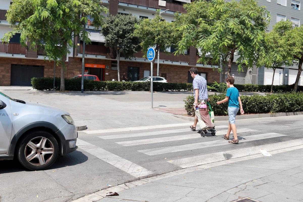 Punto de la rambla de Sant Jordi de Vilanova i la Geltrú en que se ha producido el accidente mortal