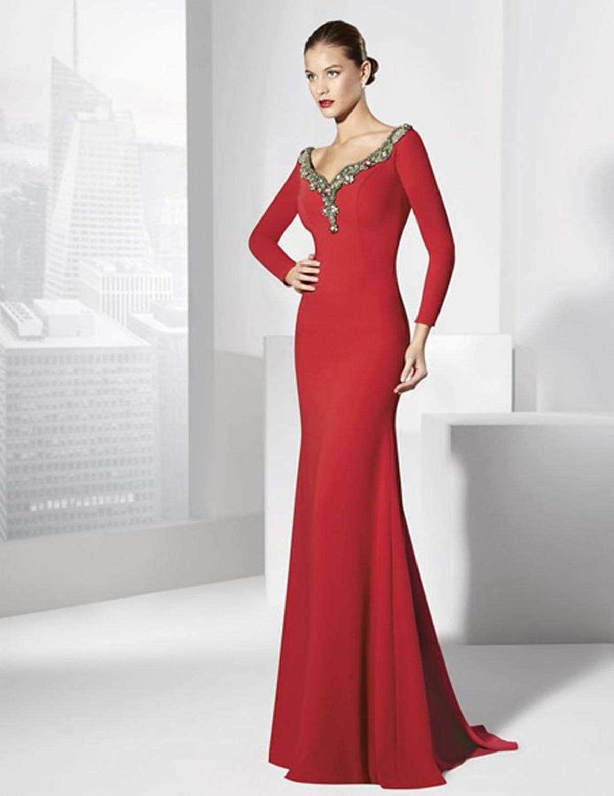Vestidos rojos de fiesta 2017: original vestido de corte sirena
