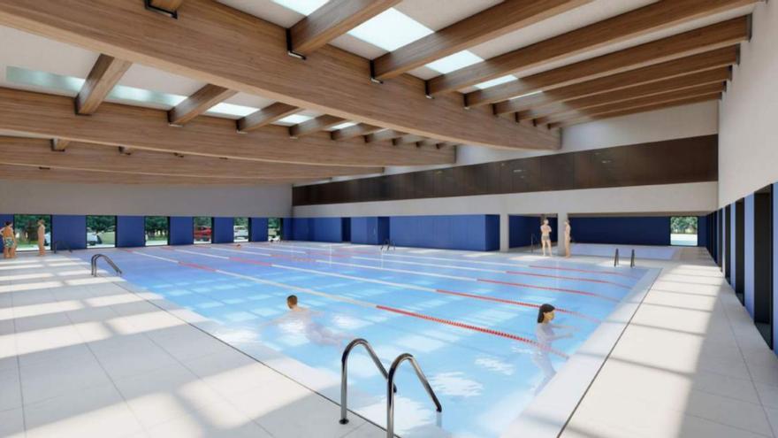 Infografía del proyecto de transformación de la piscina municipal de A Guarda.