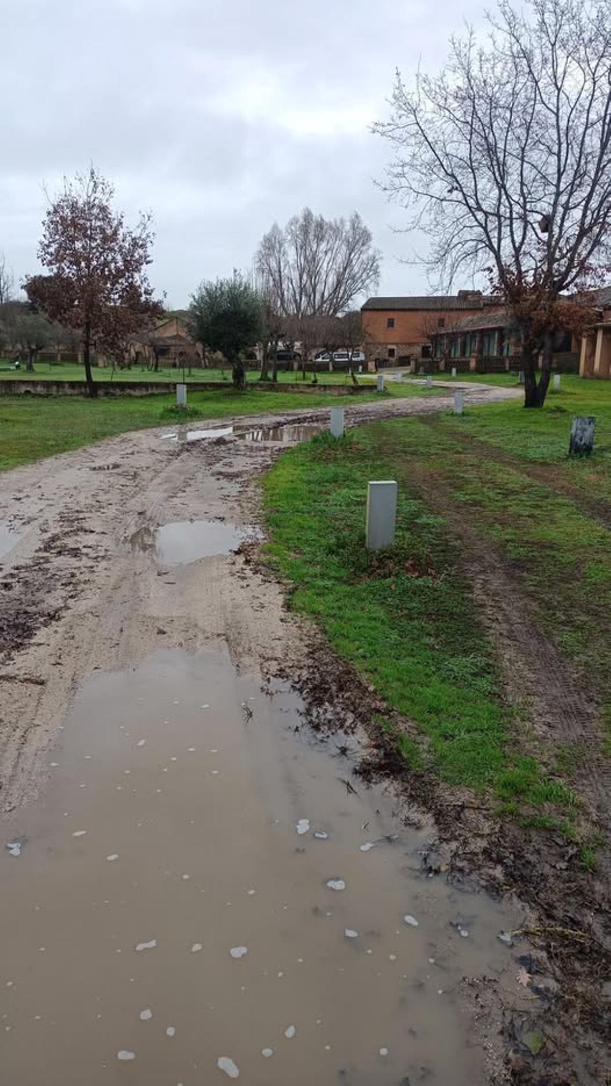 Estado del camino de entrada al restaurante Museo Vostell.