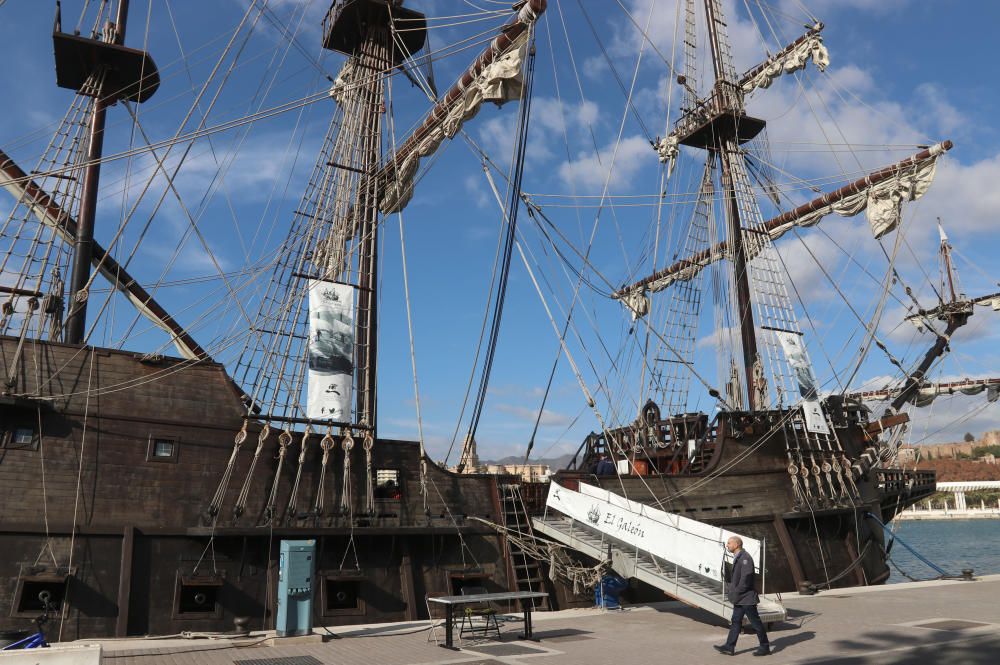 El galeón Andalucía, en el puerto de Málaga