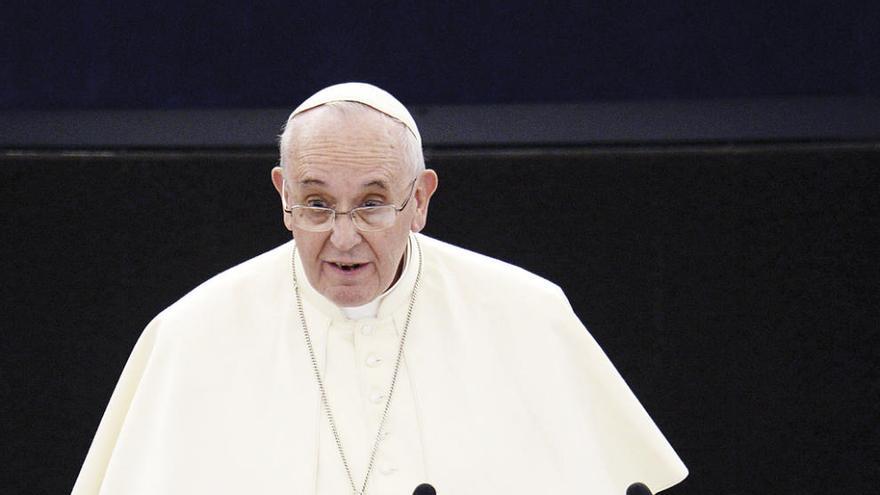 El Papa Francisco, durante su discurso al Parlamento Europeo. // Efe