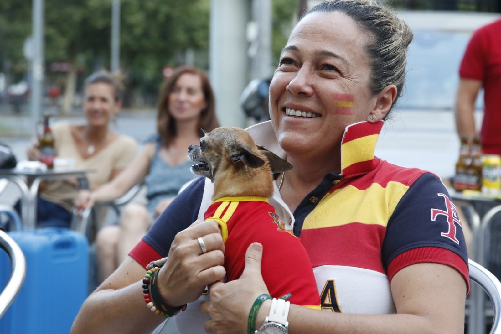 Los aficionados cordobeses con la selección española