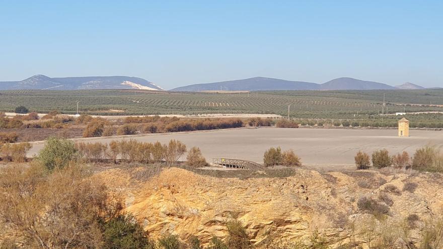 La laguna principal de Fuente de Piedra muestra un aspecto desolador, totalmente seca en buena parte de su extensión por segundo invierno consecutivo. | F. EXTREMERA
