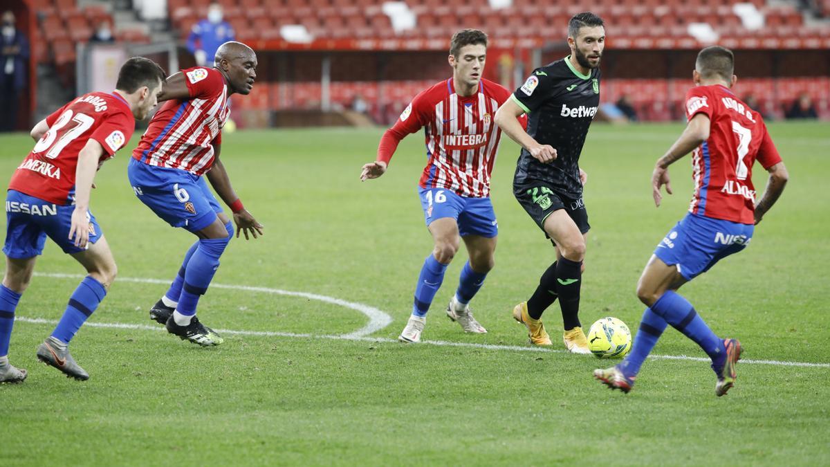 El partido entre el Sporting y el Leganés, en imágenes