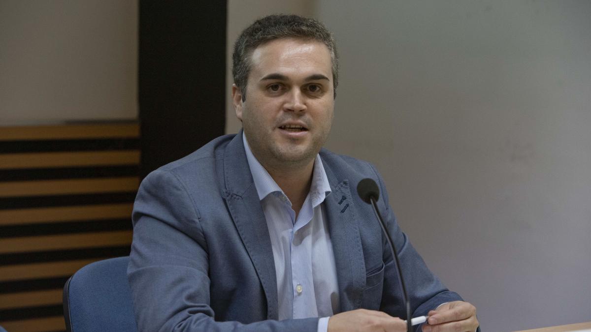 Josep Albert, durante un reciente pleno de la Mancomunitat de la Vall d&#039;Albaida, en Ontinyent.