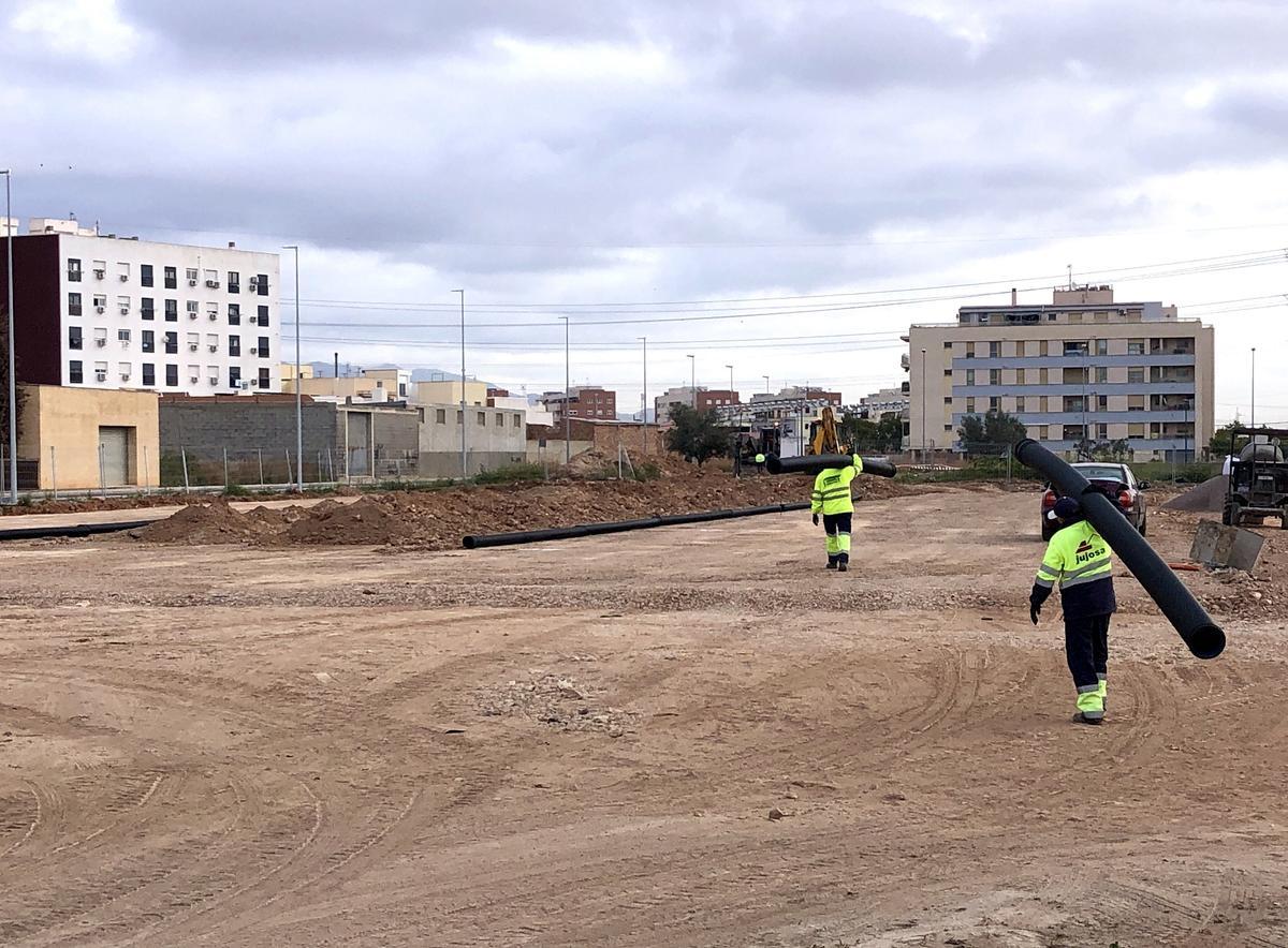 Las obras del circuito ciclista, que han arrancado esta semana.