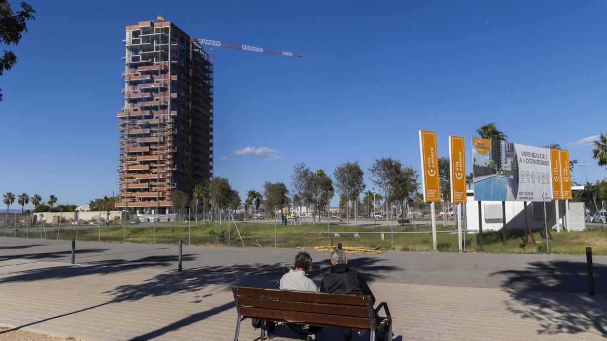 Promoción de viviendas en construcción en Mislata.