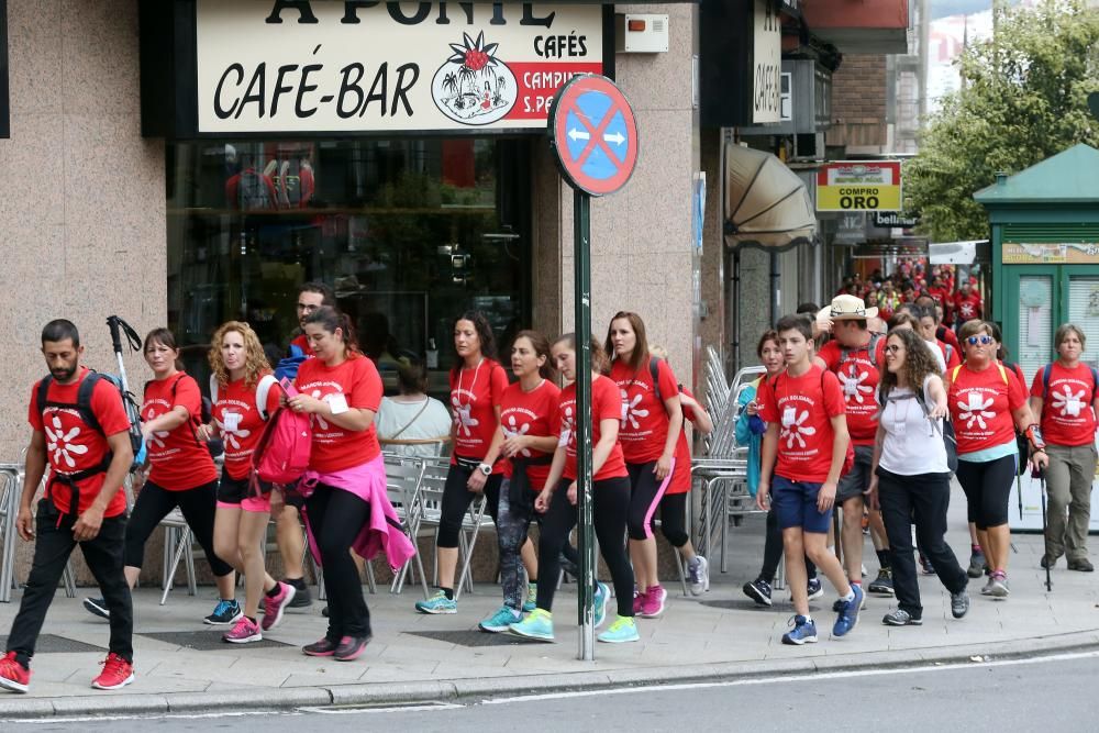 Alrededor de 650 personas participaron hoy en la VII Marcha Solidaria contra la leucemia con un trayecto de 32 km. entre Vigo y la ciudad del Lérez