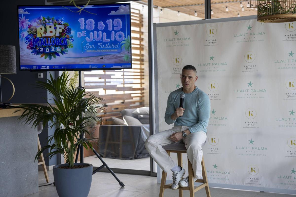 Andrés Tortarolo, CEO del Reggaeton Beach Festival, durante la presentación en Palma