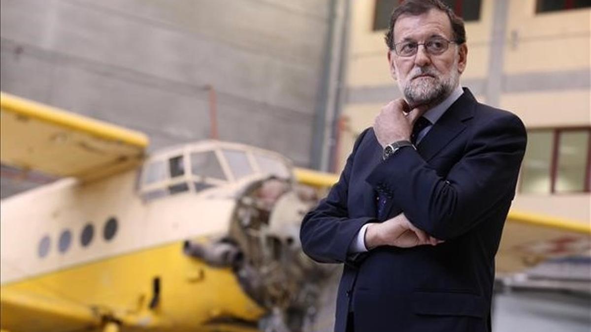 Mariano Rajoy, durante su visita a un centro de formación profesional de Madrid.