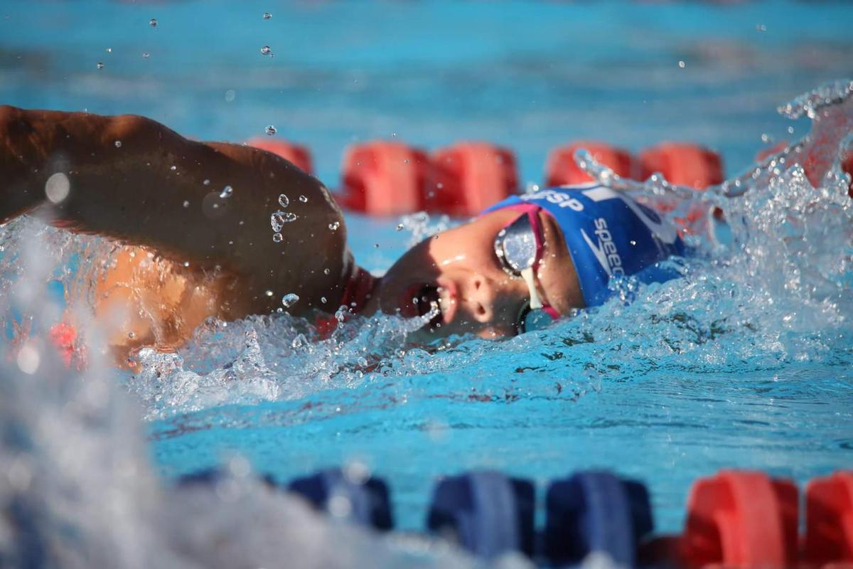 Ángela Martínez, en pleno esfuerzo, durante la competición celebrada en Bélgica