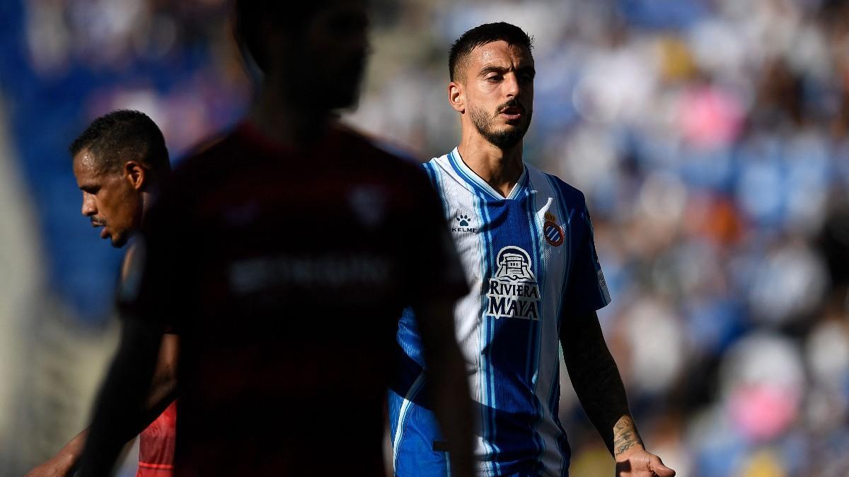 Joselu, durante el partido