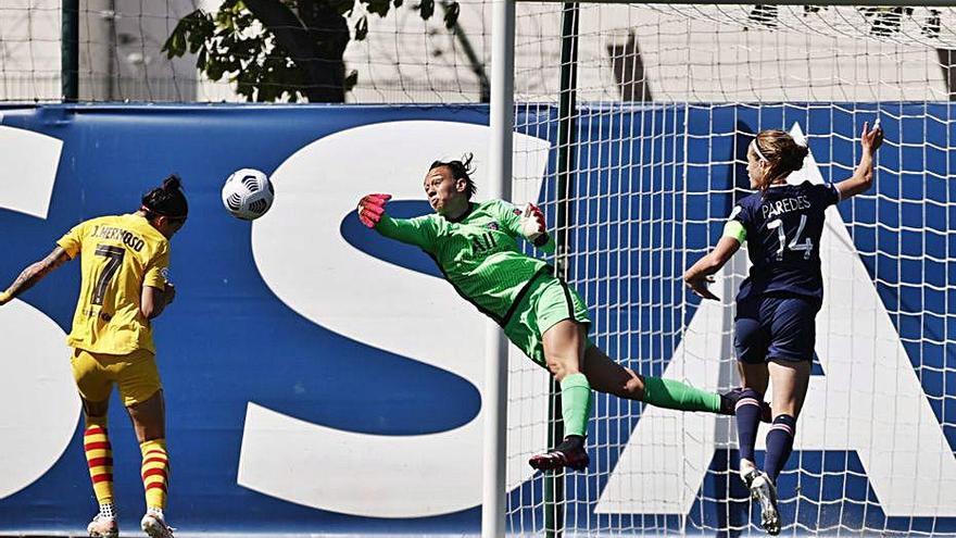 Hermoso remata de cap per fer el gol blaugrana