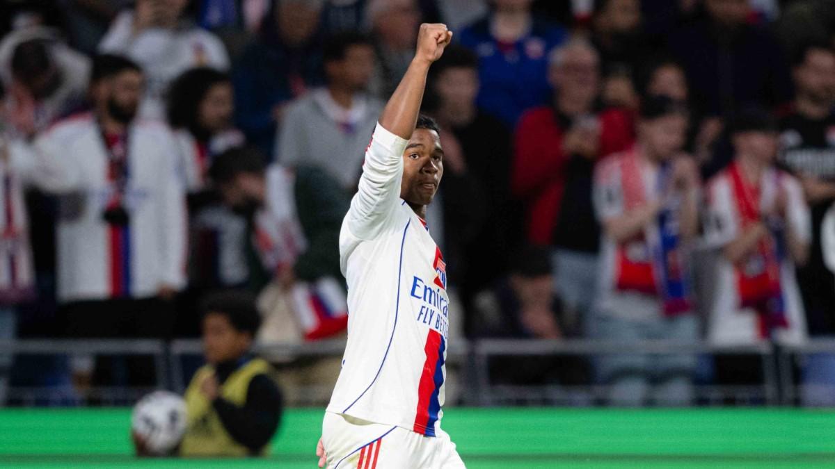 Endrick celebra su gol ante el Stade Rennes
