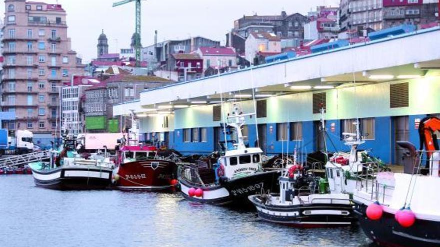 Parte de la flota del cerco con base en Vigo, amarrada en el muelle del Berbés.  // Ricardo Grobas