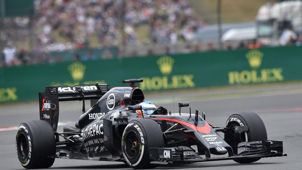 Fernando Alonso, durante el Gran Premio de Inglaterra de F-1 disputado en Silverstone, este domingo