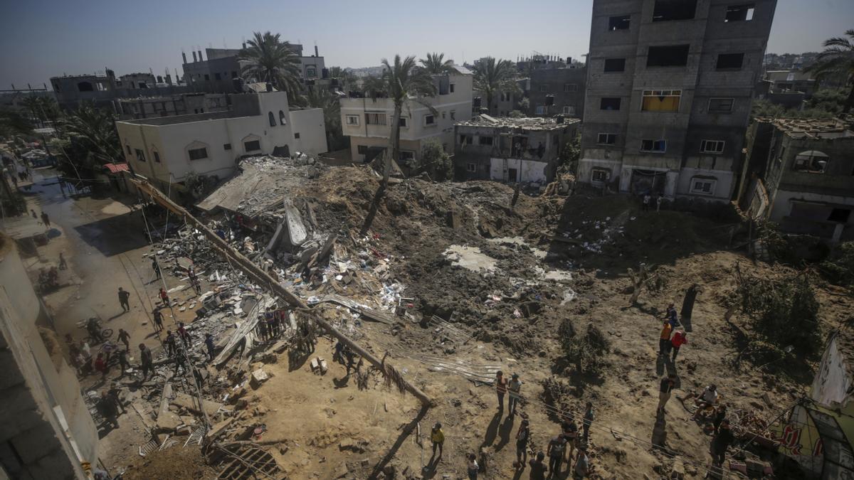 Destrucción en Gaza a causa de las bombas israelíes.