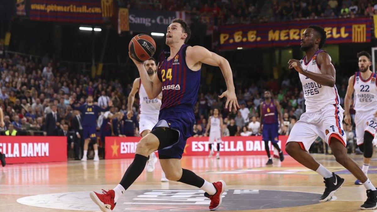 Kuric durante el cuarto encuentro en el Palau