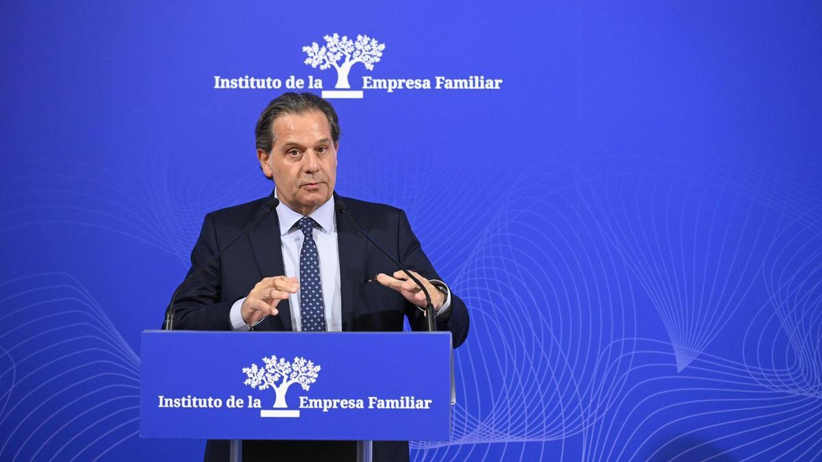 Ignacio Rivera, presidente del Intituto de la Empresa Familiar, durante la clausura de la Asamblea Anual de Socios.