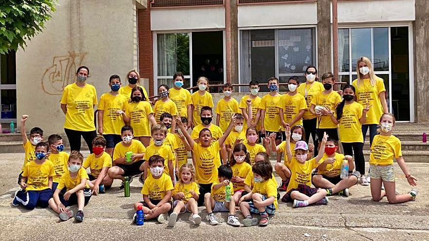 Escolares de Boquiñeni durante la jornada.