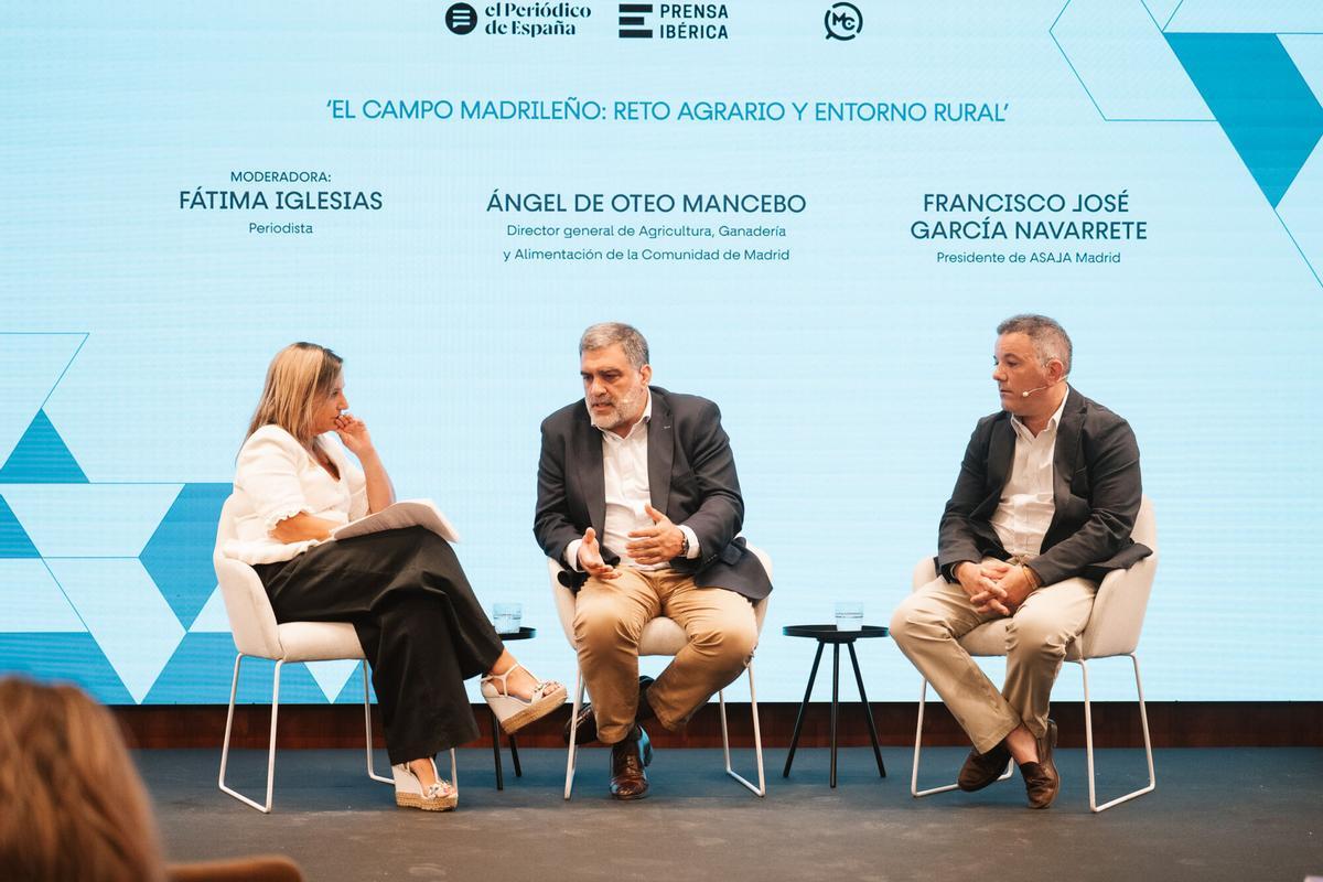 26.06.2026. MADRID. Mesa ‘El campo madrileño: reto agrario, entorno rural, y reequilibrio territorial’ con Ángel de Oteo Mancebo, director general de Agricultura, Ganadería y Alimentación de la Comunidad de Madridl de Reequilibrio Territorial de la Comunidad de Madrid y Rafael Fructuoso, vicepresidente de Asaja Madrid. Foto: Alba Vigaray