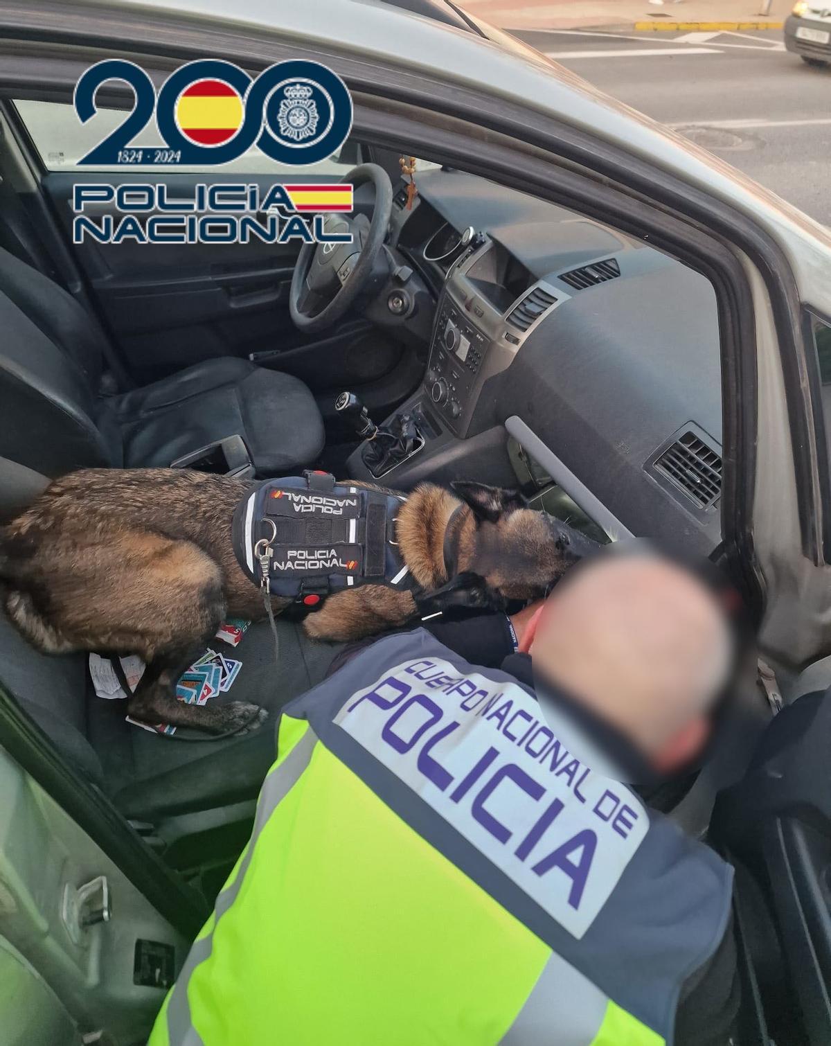 Un momento del registro del vehículo.