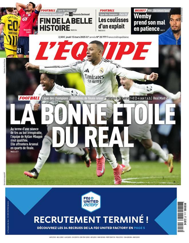 Estas son las portadas de la prensa deportiva de hoy, jueves 13 de marzo