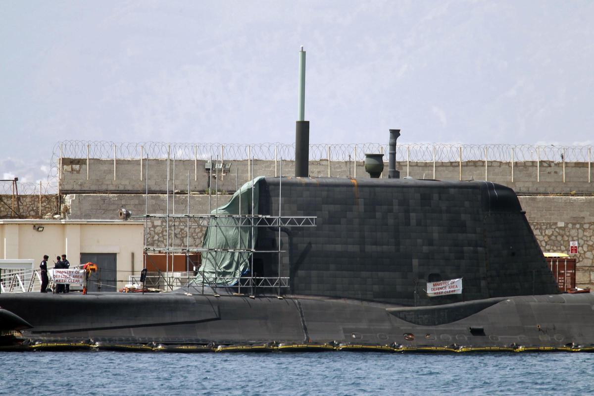 El submarino nuclear "HMS Ambush", en el puerto de Gibraltar, en una imagen de 2016.