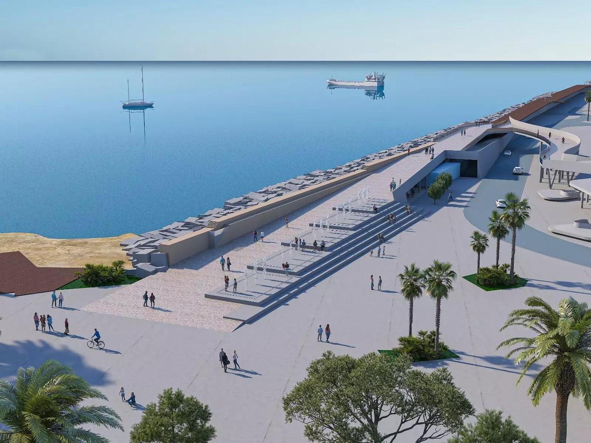 Recreación del primer tramo del paseo del Dique de Levante renovado y que presentó el alcalde Eduardo Dolón a principios de diciembre