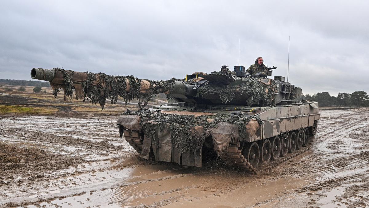 Un tanque alemán Leopard 2.
