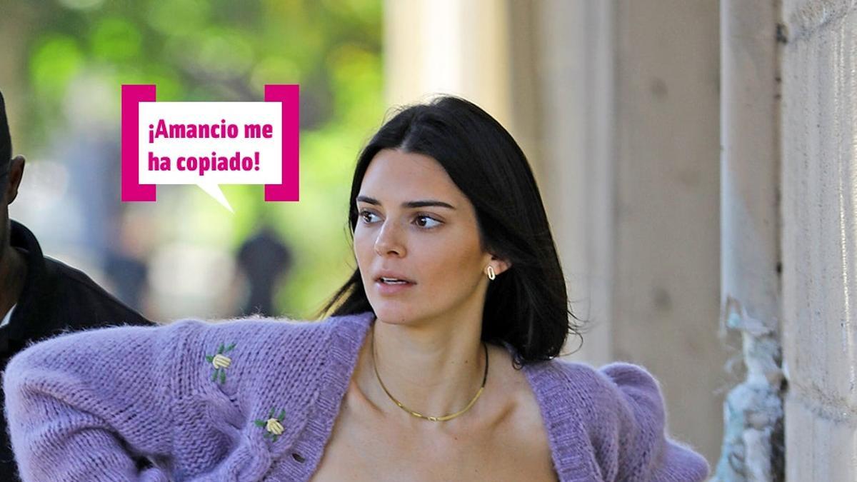 Kendall Jenner con conjunto de punto, de Alesandra Rich.