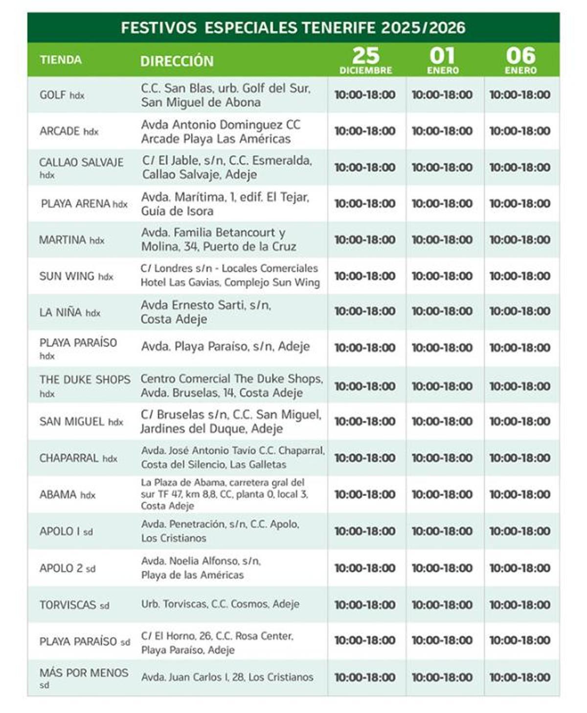 Horarios de Hiperdino.