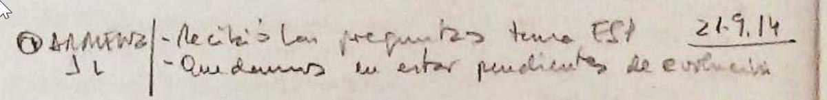 Uno de los apuntes de la agenda de Villarejo.